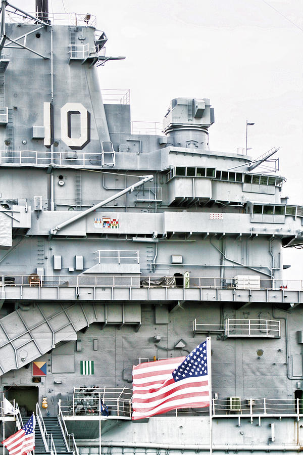 USS Yorktown Aircraft Carrier In High Key Photograph by Kathy Clark