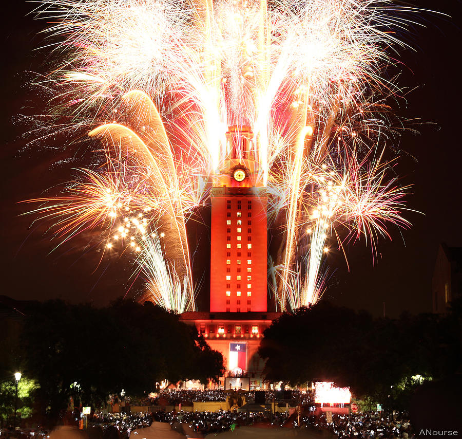 UT Tower 2013 Fireworks Photograph by Andrew Nourse