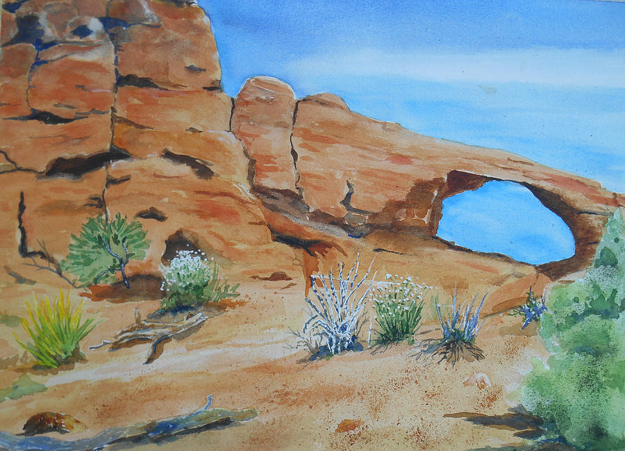 Utah - Arches National Park Painting by Christine Lathrop