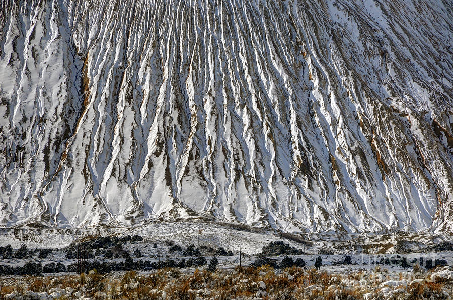 Utah Copper Mine Tailings Pile in Winter Photograph by Gary Whitton