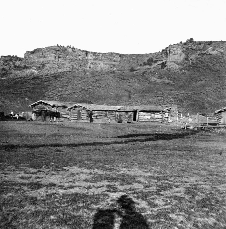 Utah Log Cabins, C1869 Photograph by Granger