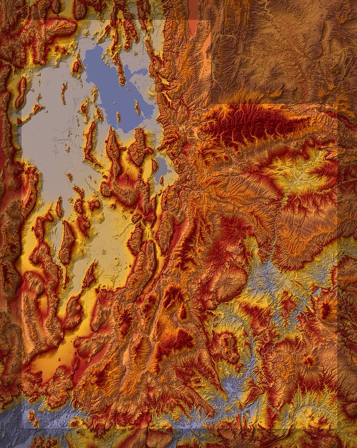 Salt Lake City Digital Art - Utah Map Art by Paul Hein