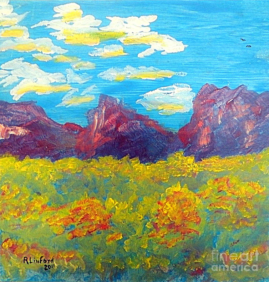 Utah Mountain Landscape 1 Painting by Richard W Linford