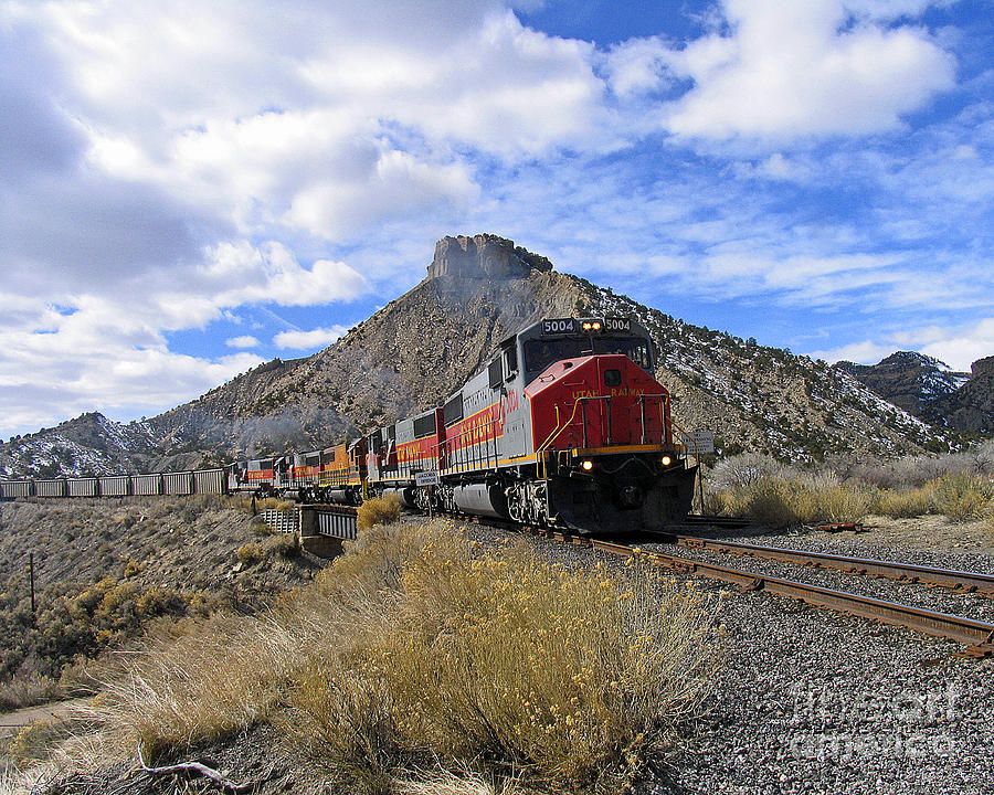 Utah Railway Coal Train in Spring Canyon Utah Photograph by Malcolm Howard