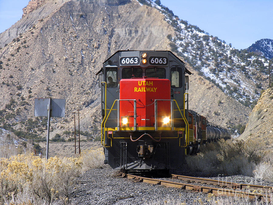 Utah Railway Locomotive in Spring Canyon Utah Photograph by Malcolm Howard