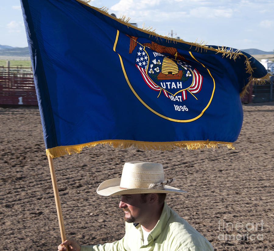 Carrying the Utah  Flag Photograph by Brenda  Kean