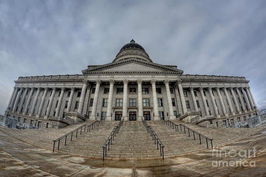 Utah State Capital Building Fisheye Photograph by Michael Ver Sprill