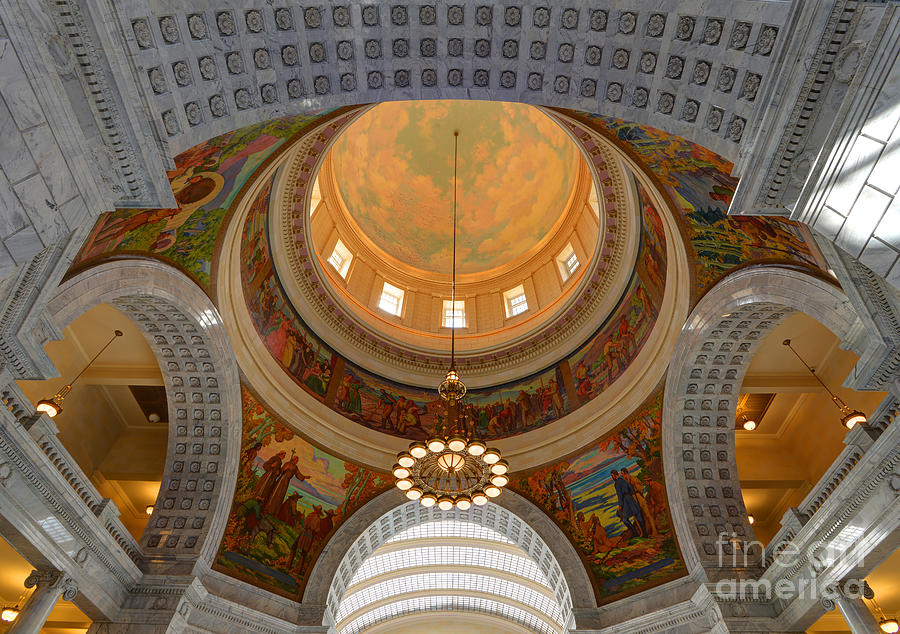 Utah State Capitol Rotunda Interior Archways Photograph by Gary Whitton