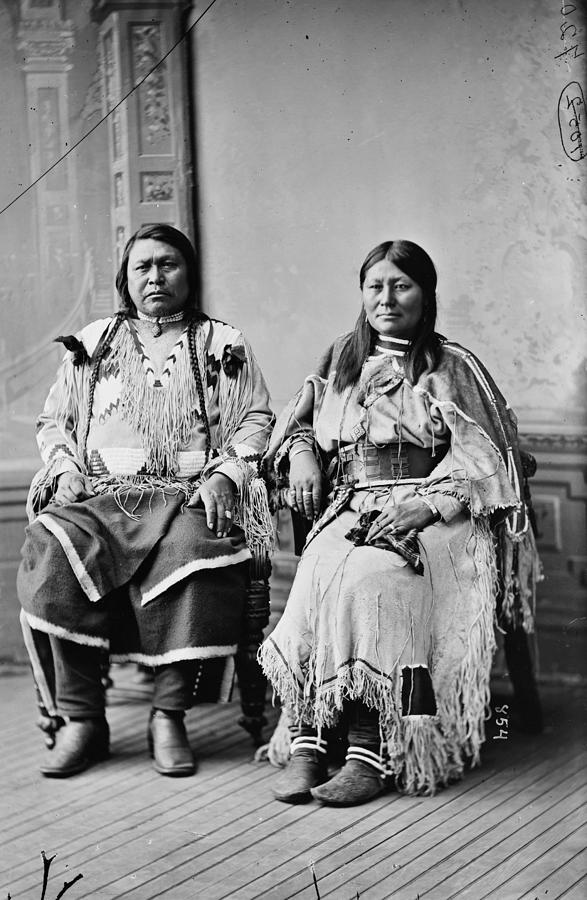 Ute Chief And Wife, 1880 Photograph by Granger Ute Chief And Wife, 1880 Photograph by Granger