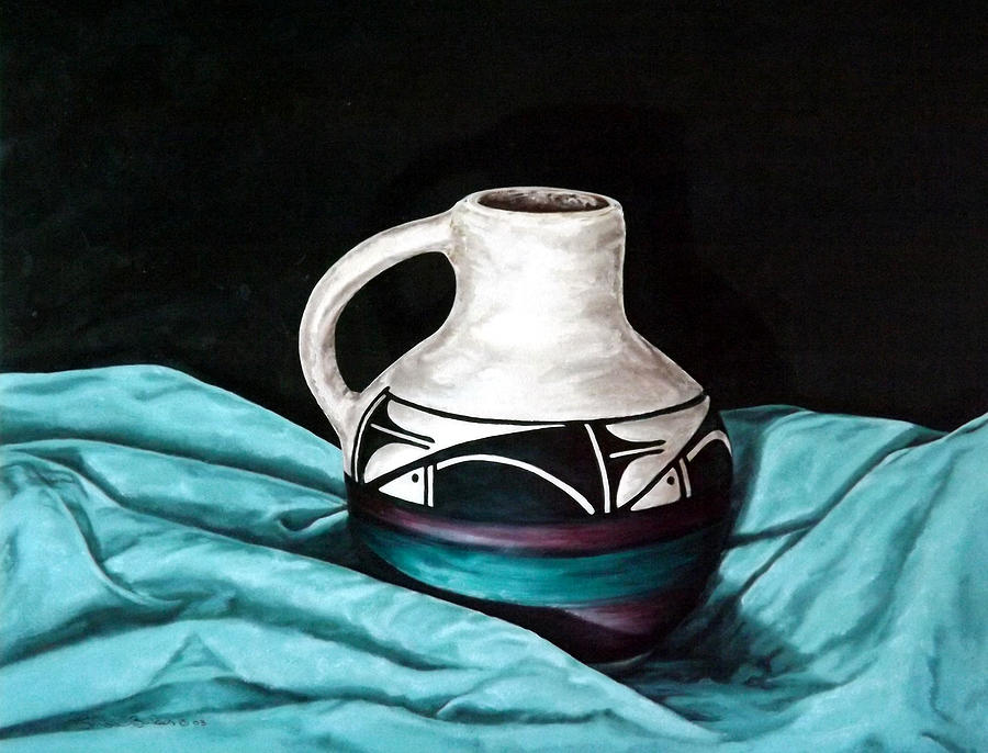 Ute Mnt Pottery Painting by Linda Becker