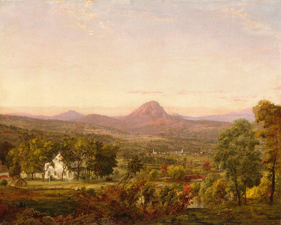 Autumn Landscape Sugar Loaf Mountain. Orange County  New York Painting by Jasper Francis Cropsey