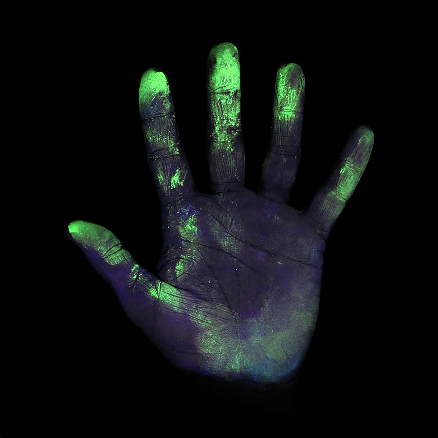Uv Light Showing Bacteria On Hand Photograph by Science Photo Library Pixels