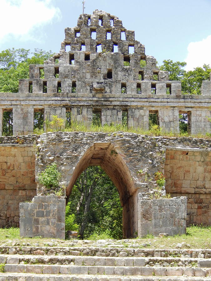 Uxmal Pyramid House Of Doves Yucatan Mexico Photograph by Michael Hoard