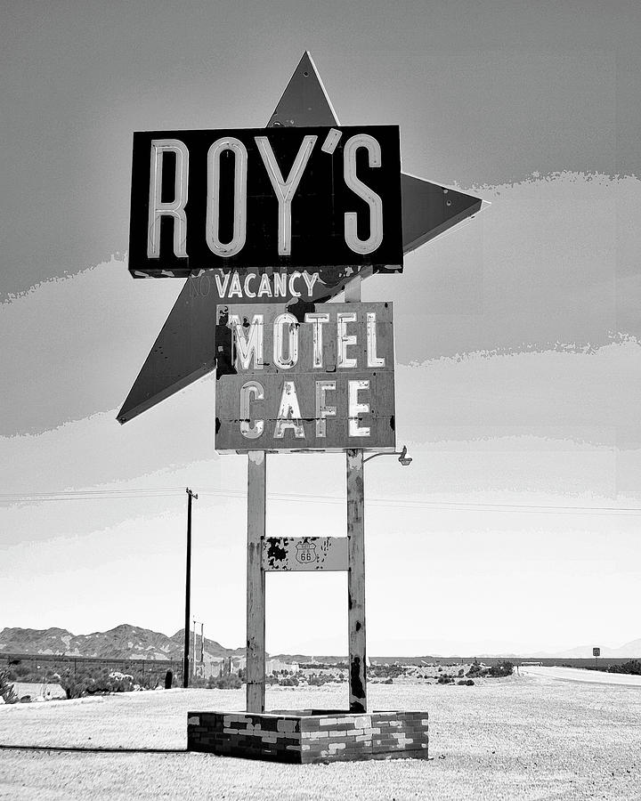 Vintage Photograph - SHADES OF VACANCY Route 66 Amboy CA by William Dey