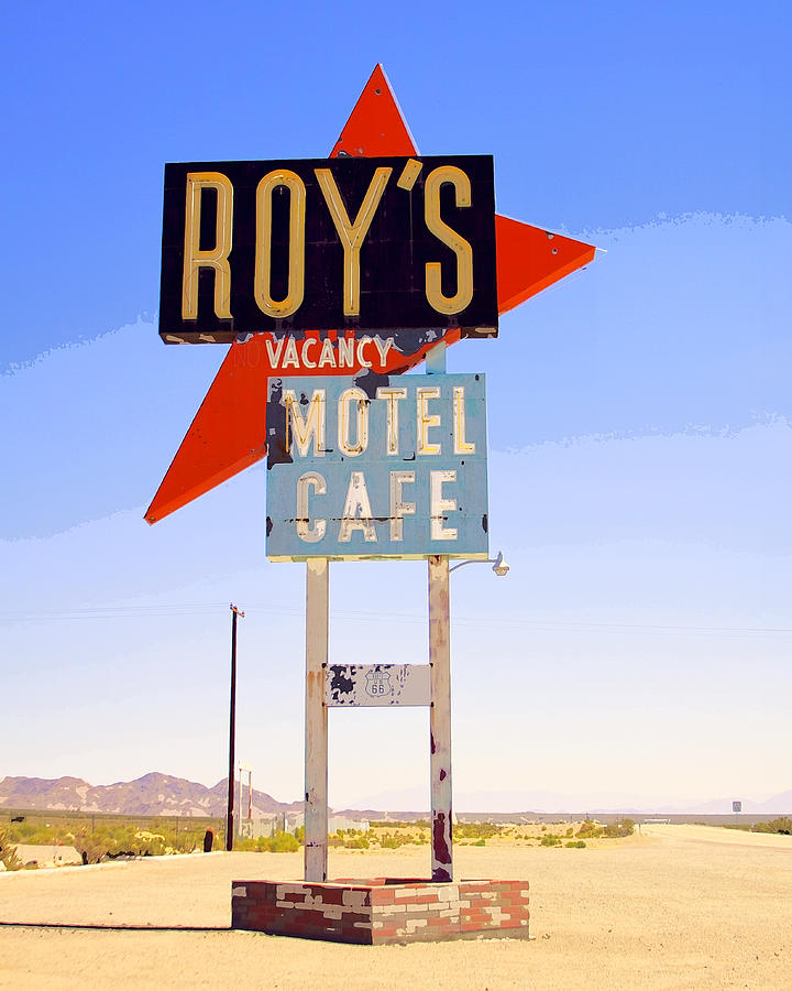Sign Photograph - COLOR OF VACANCY Route 66 Amboy CA by William Dey