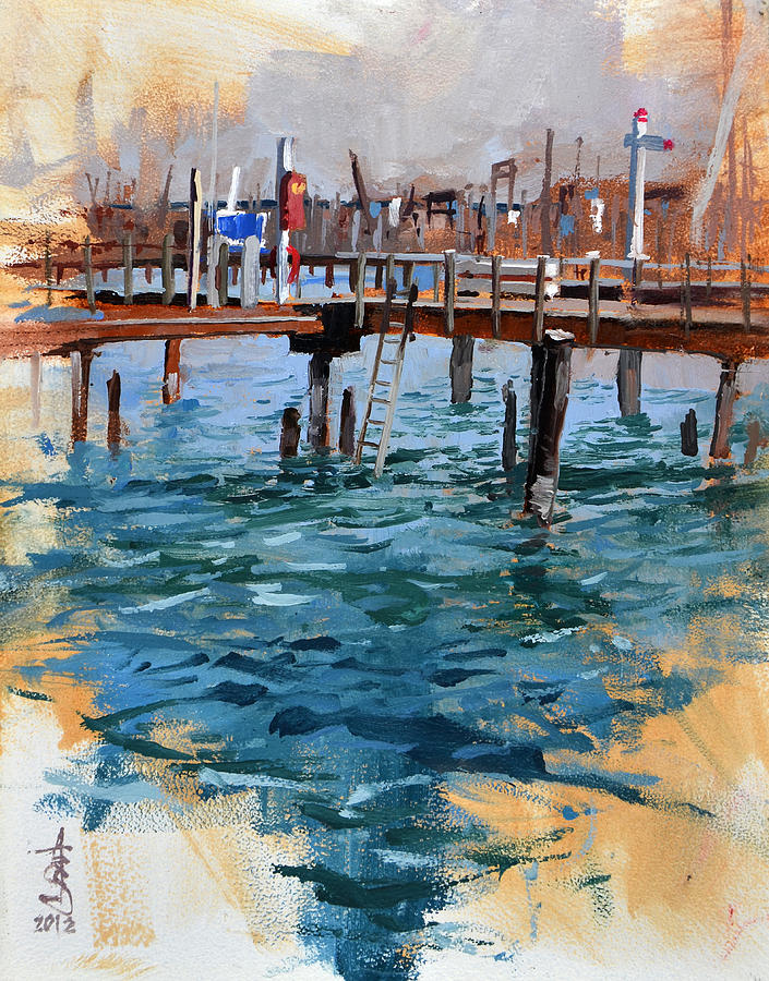 Plein Air Painting - Vacant Pier by Anthony Sell Plein Air Painting - Vacant Pier by Anthony Sell