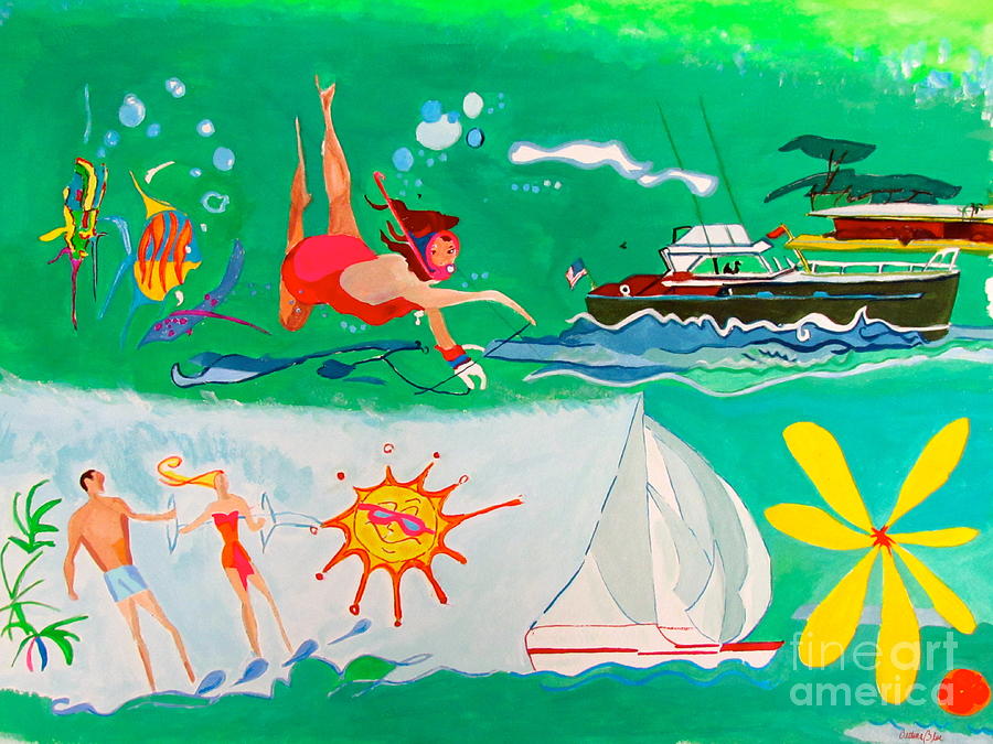 Vintage Painting - Vacation All I Ever Wanted by Beth Saffer