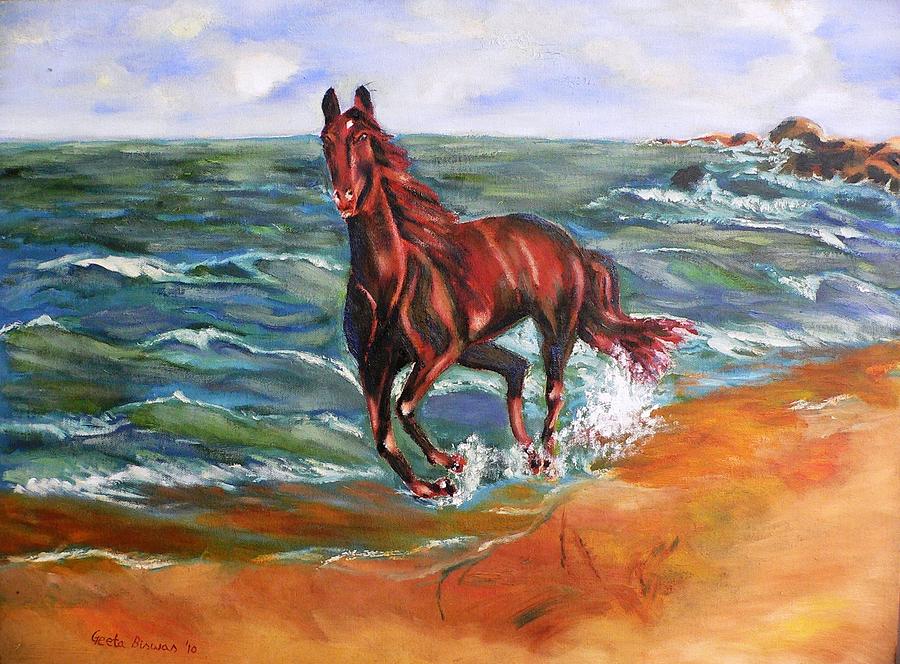Horse Painting - Vacation by Geeta Yerra
