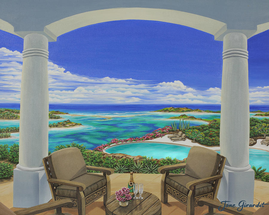 Vacation View Painting by Jane Girardot