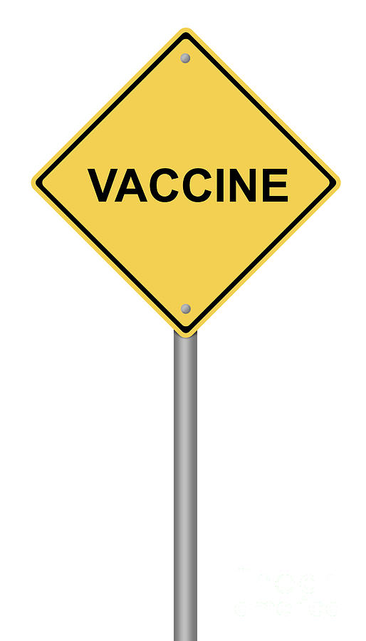 Vaccine Warning Sign Digital Art by Henrik Lehnerer