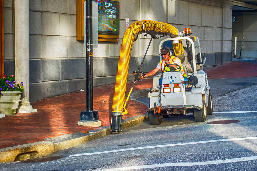 Vacuuming the Sidewalk Photograph by Guy Whiteley
