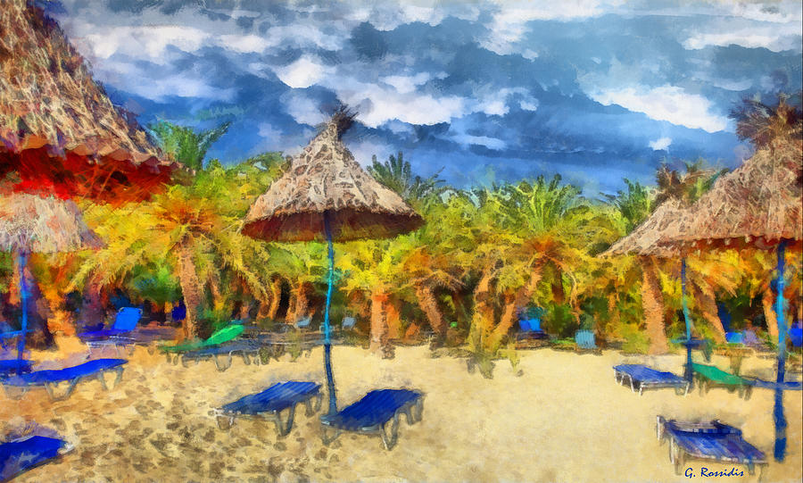 Vai beach Crete Painting by George Rossidis