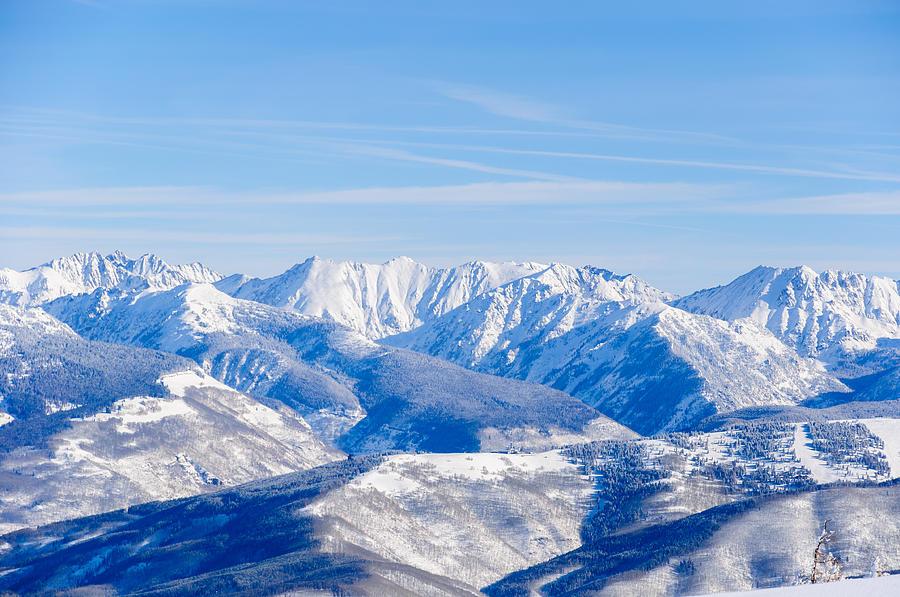 Vail Colorado Back Bowls and Gore Range Mountains Winter Landscape Photograph by Adventure_Photo