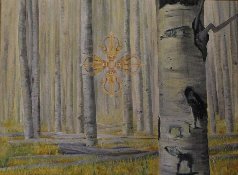 Vajra in the Aspens Painting by Catherine Weser