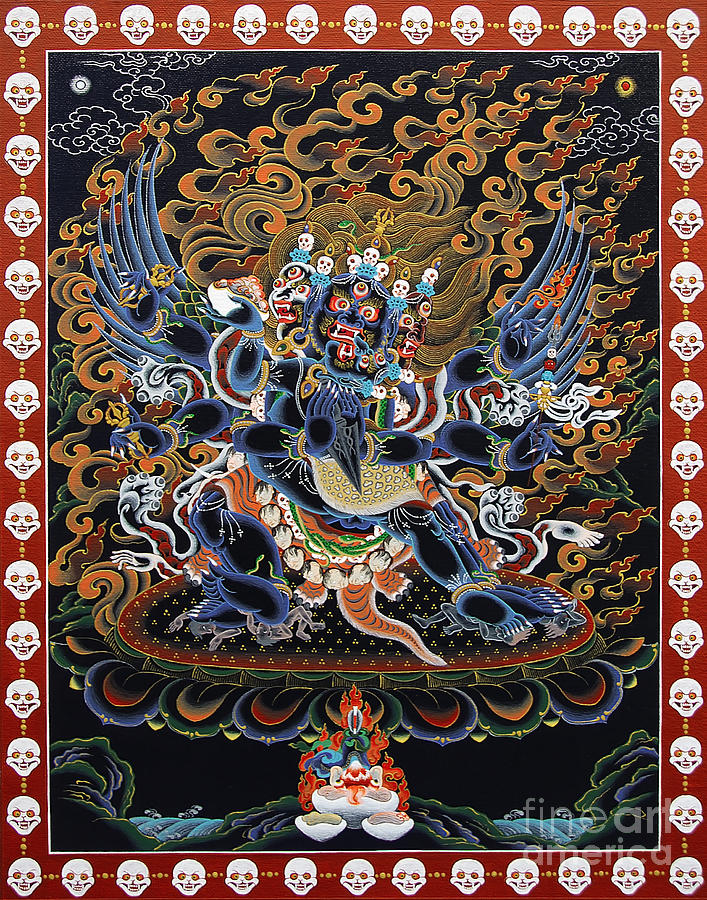 Buddha Painting - Vajrakilaya Dorje Phurba by Sergey Noskov