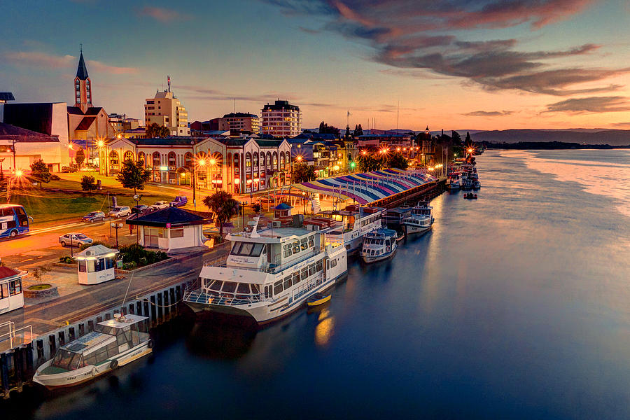 Valdivia City At Dusk Photograph By Charles Brooks Fine Art America