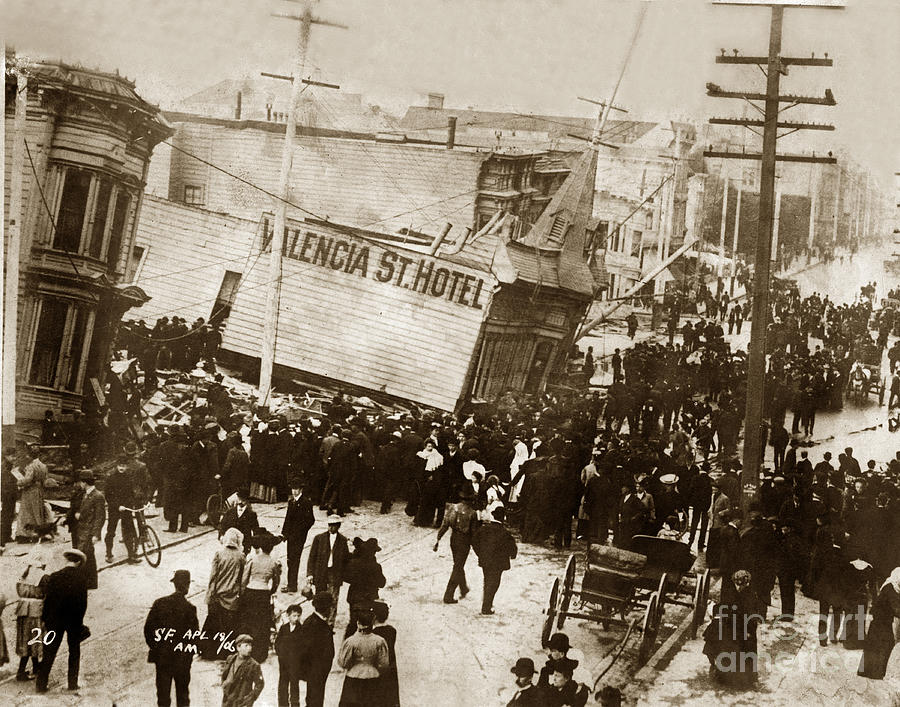 San Francisco Photograph - Valencia St. Hotel San Francisco Earthquake and Fire of April 18 1906 by Monterey County Historical Society