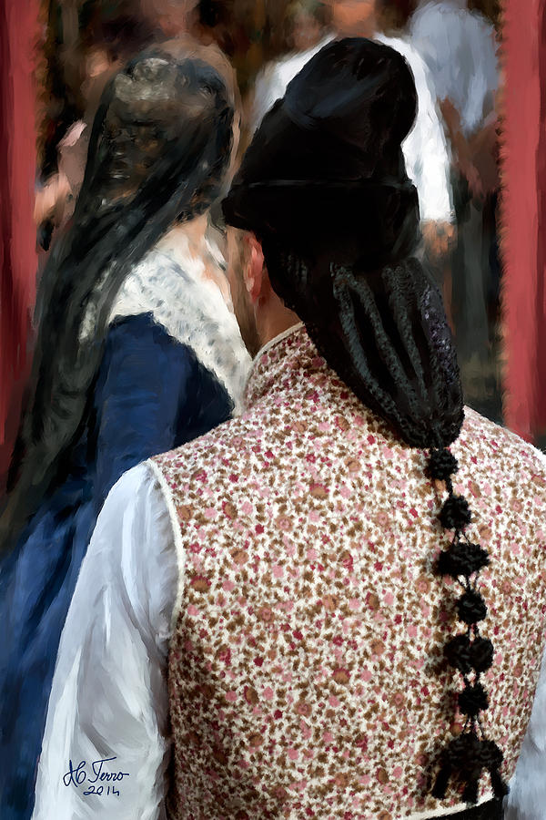 Valencian couple in traditional dresses. Photograph by Juan Carlos Ferro Duque