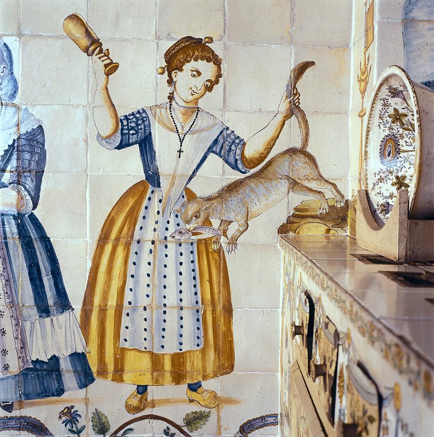 Valencian Kitchen Tile With Scenes Photograph by Everett