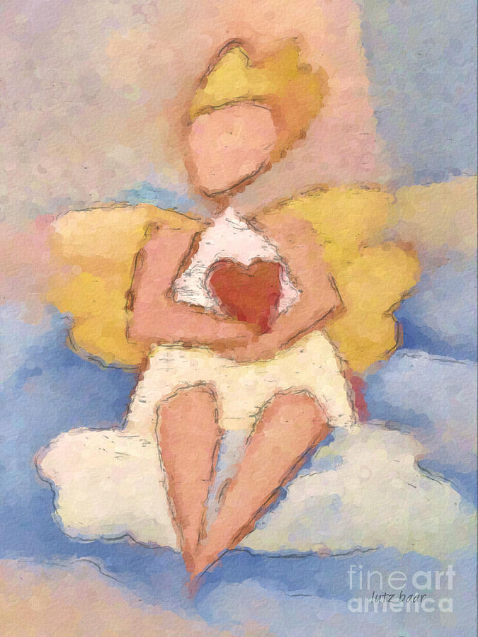 Valentine Angel Painting by Lutz Baar