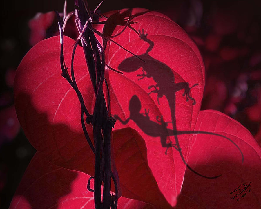 Valentine Geckos Digital Art by Spadecaller