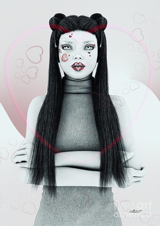 Valentine Girl Digital Art by Jutta Maria Pusl