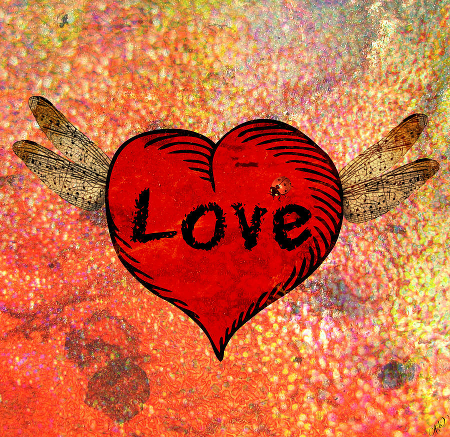 Valentine Love Heart Mixed Media by Ally  White
