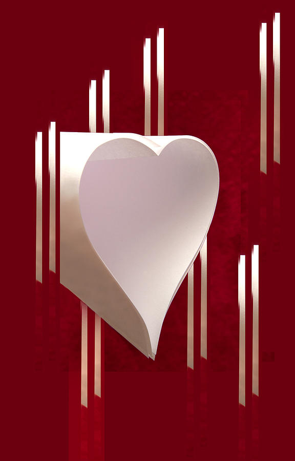Valentines Day Photograph - Valentine paper heart by Gary Eason