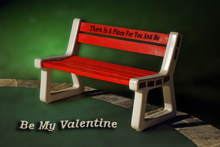 Valentine Red Bench Photograph by Thomas Woolworth