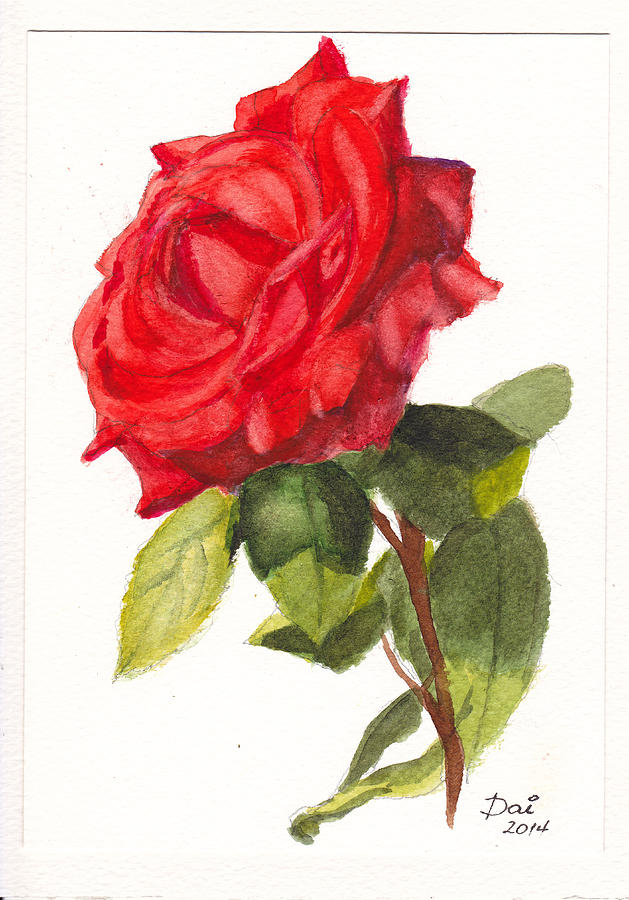 Valentine Rose Painting by Dai Wynn