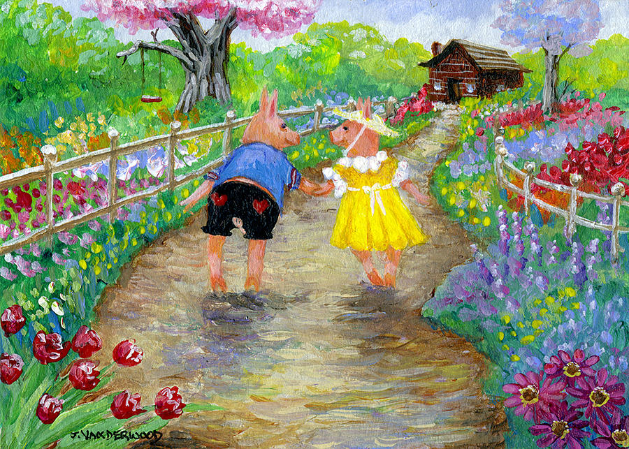 Valentine Sweethearts Painting by Jacquelin L Westerman