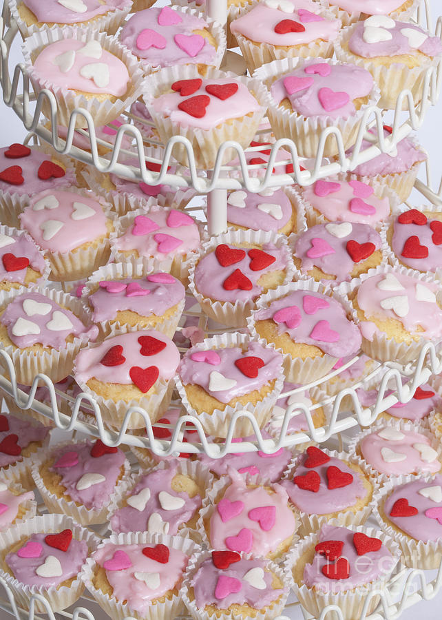 Valentines Cupcakes on Stand Photograph by Diane Macdonald
