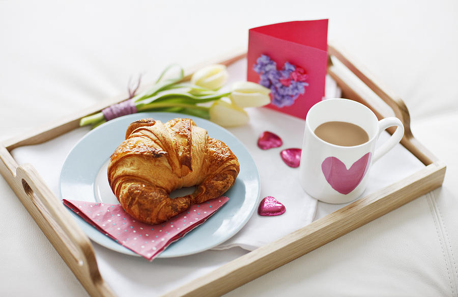 Valentines Day breakfast tray Photograph by Tom Merton