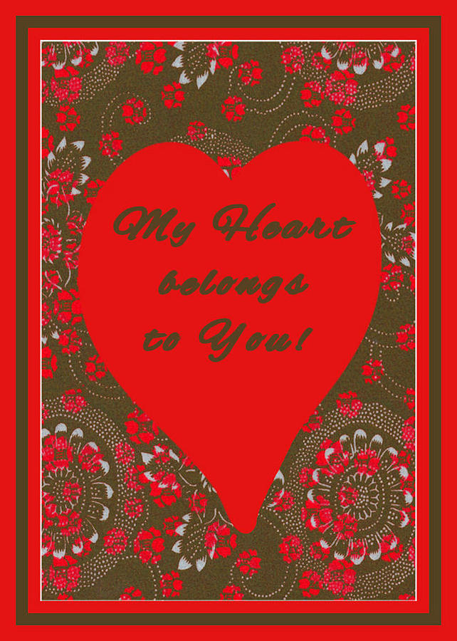 Valentines Day Card Red Heart Digital Art by Rosalie Scanlon