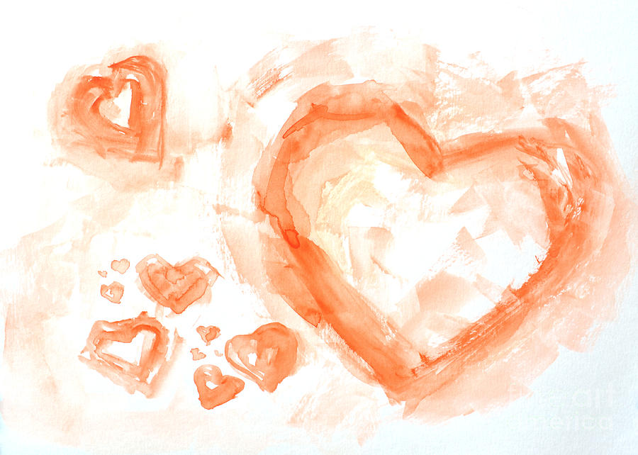 Red Hues Painting - Valentines Day Hearts by Patricia Awapara