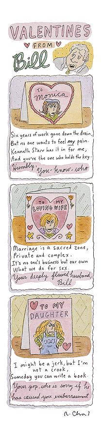 Valentines From BillTo Monica Drawing by Roz Chast