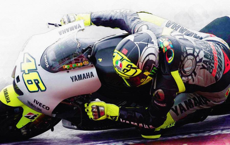 Valentino Rossi _ Team Yamaha Digital Art by Don Kuing - Fine Art America