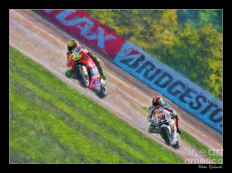 Valentino Rossi Leads Marco Simoncelli Photograph by Blake Richards