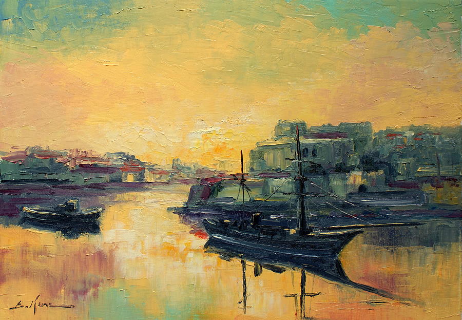 Valetta harbour Painting by Luke Karcz