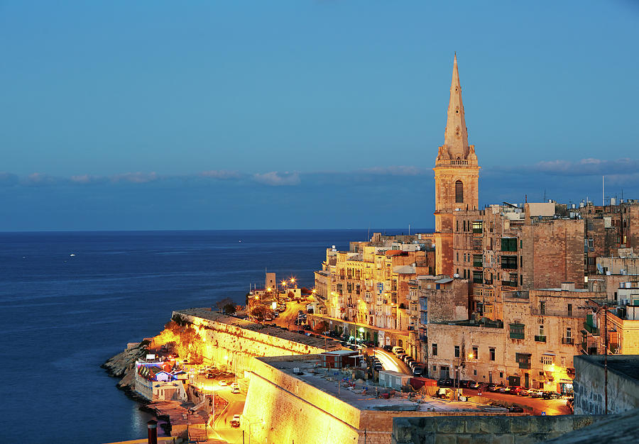 Valletta Illuminated At Dusk Photograph by Allan Baxter